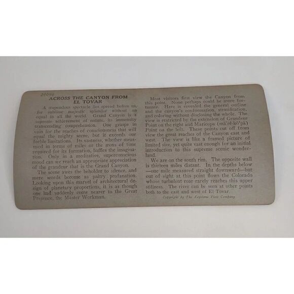 Antique 1920s Vista Of The Grand Canyon, Rim Trail, Arizona Stereoview Card - Picture 6 of 8